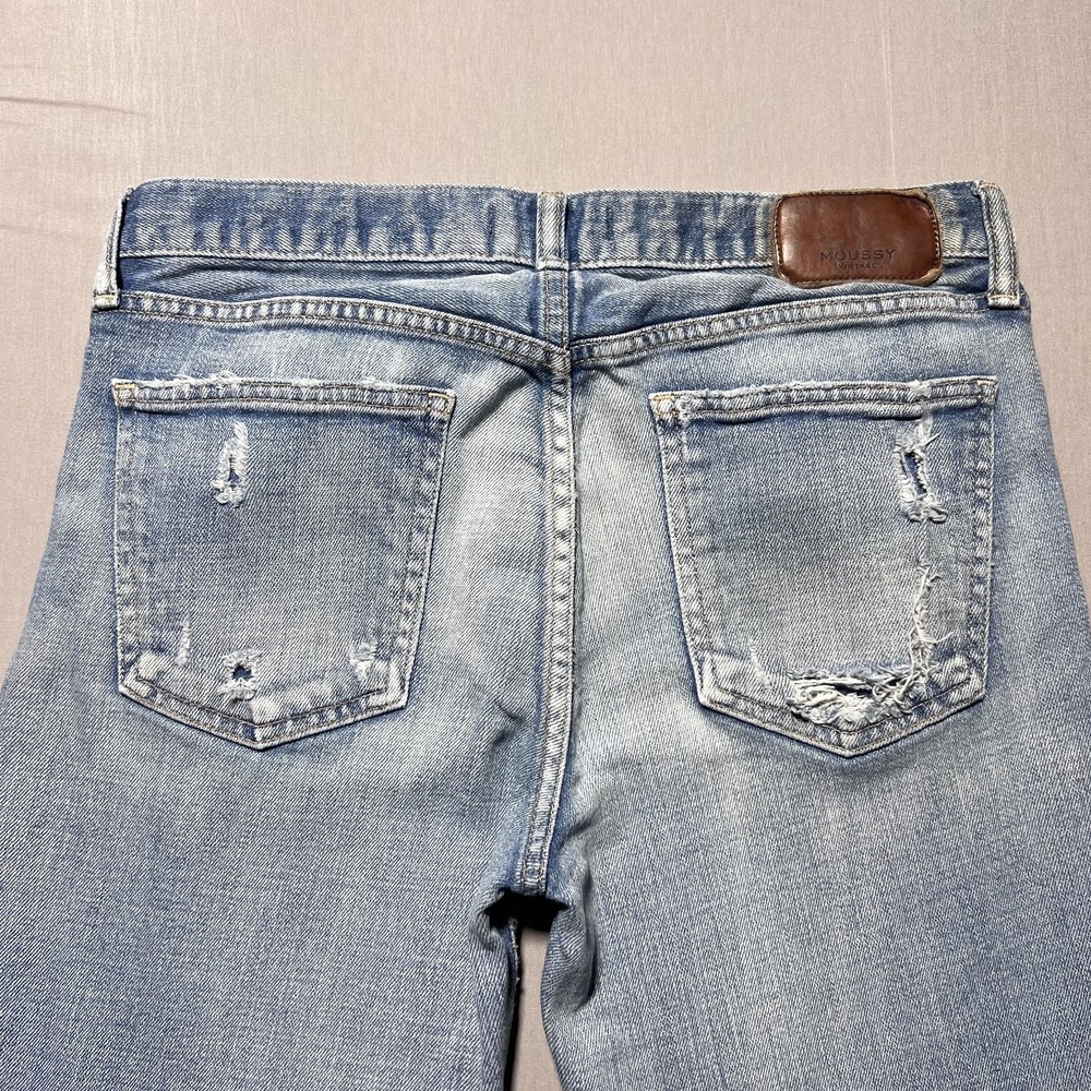 Moussy Vintage Lenwood Skinny Jeans Womens Light Wash Distressed Slim 30x26.5 - Picture 3 of 16